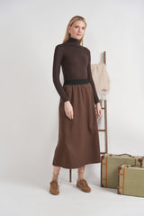 Load image into Gallery viewer, Wool Pull On Midi Skirt
