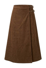 Load image into Gallery viewer, Midi Cordery Mock Wrap Skirt
