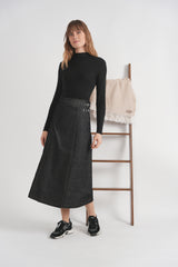 Load image into Gallery viewer, Midi Cordery Mock Wrap Skirt

