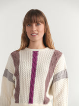 Load image into Gallery viewer, Cable Contrast Bungee Sweater
