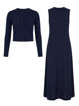 Load image into Gallery viewer, Embroidered Cropped Cardigan Jumper Set
