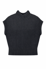 Load image into Gallery viewer, Ribbed Cropped Knit Vest
