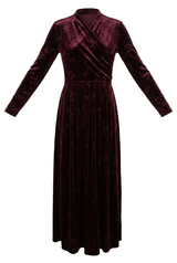 Load image into Gallery viewer, Floral Velour Mock Wrap Maxi Dress
