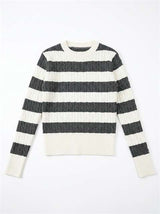 Load image into Gallery viewer, Striped Cable Sweater
