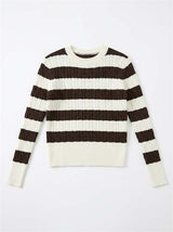 Load image into Gallery viewer, Striped Cable Sweater
