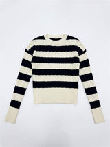 Load image into Gallery viewer, Striped Cable Sweater
