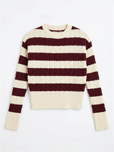 Load image into Gallery viewer, Striped Cable Sweater
