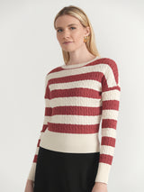 Load image into Gallery viewer, Striped Cable Sweater
