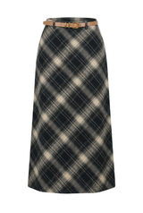 Load image into Gallery viewer, Wool Plaid Straight Skirt
