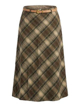 Load image into Gallery viewer, Wool Plaid Straight Skirt
