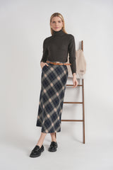 Load image into Gallery viewer, Wool Plaid Straight Skirt
