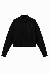 Load image into Gallery viewer, Knit Mock Neck Tie Sweater
