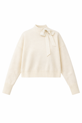 Load image into Gallery viewer, Knit Mock Neck Tie Sweater
