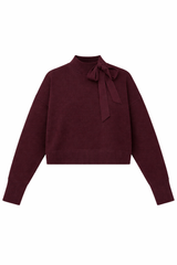 Load image into Gallery viewer, Knit Mock Neck Tie Sweater
