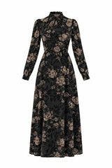 Load image into Gallery viewer, Flocked Velvet Maxi Dress
