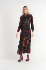 Load image into Gallery viewer, Flocked Velvet Maxi Dress

