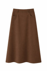 Load image into Gallery viewer, Cool Wool A Line Pull On Maxi Skirt
