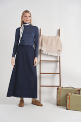 Load image into Gallery viewer, Cool Wool A Line Pull On Maxi Skirt
