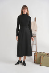 Load image into Gallery viewer, Cool Wool Midi Straight Pocket Skirt
