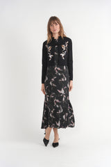 Load image into Gallery viewer, Printed Maxi Jumper and Cropped Embroidered Cardigan Set
