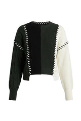 Load image into Gallery viewer, Color Blocked Patch Look Sweater
