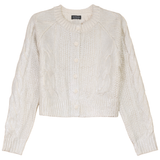 Load image into Gallery viewer, Cropped Metalic Cable Cardigan
