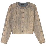 Load image into Gallery viewer, Cropped Metalic Cable Cardigan
