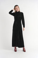Load image into Gallery viewer, Diamond Velour Maxi Gathered Dress

