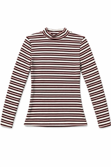 Load image into Gallery viewer, Stripped Micro Mock Neck Tee
