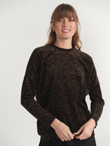 Load image into Gallery viewer, Printed Velour Dolman Sweatshirt
