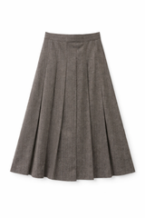 Load image into Gallery viewer, Herringbone Midi Pleated Skirt
