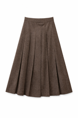 Load image into Gallery viewer, Herringbone Midi Pleated Skirt
