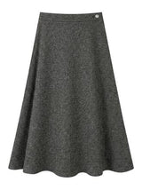 Load image into Gallery viewer, Tweed Button Side Midi Skirt
