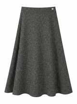 Load image into Gallery viewer, Tweed Button Side Midi Skirt
