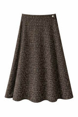 Load image into Gallery viewer, Tweed Button Side Midi Skirt
