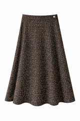 Load image into Gallery viewer, Tweed Button Side Midi Skirt
