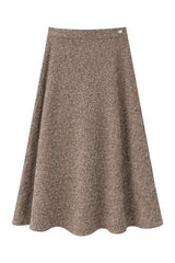 Load image into Gallery viewer, Tweed Button Side Midi Skirt
