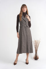 Load image into Gallery viewer, Double Breasted Tweed Trench Jumper
