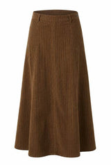 Load image into Gallery viewer, Corduroy Stripe Maxi A Line Skirt
