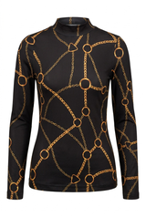 Load image into Gallery viewer, Printed Micro Mock Neck Tee
