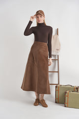 Load image into Gallery viewer, Stretch Corduroy Maxi Panel Skirt
