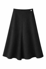 Load image into Gallery viewer, Wool Button Side Midi Skirt
