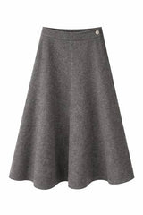 Load image into Gallery viewer, Wool Button Side Midi Skirt
