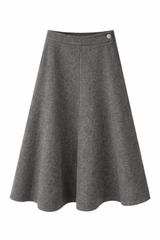 Load image into Gallery viewer, Wool Button Side Midi Skirt
