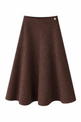Load image into Gallery viewer, Wool Button Side Midi Skirt
