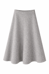 Load image into Gallery viewer, Wool Button Side Midi Skirt
