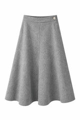 Load image into Gallery viewer, Wool Button Side Midi Skirt

