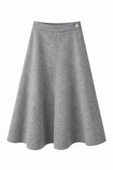 Load image into Gallery viewer, Wool Button Side Midi Skirt

