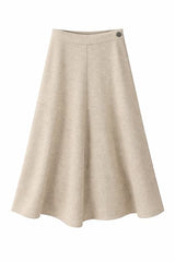 Load image into Gallery viewer, Wool Button Side Midi Skirt
