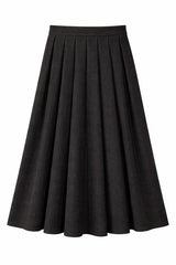 Load image into Gallery viewer, Wool Herringbone Maxi Pleated Skirt
